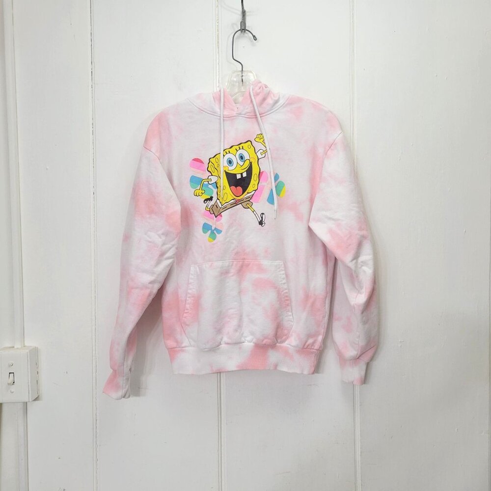 Nickelodeon Spongebob Pink Tie-Dye Hoodie Sweatshirt - Picture 5 of 5